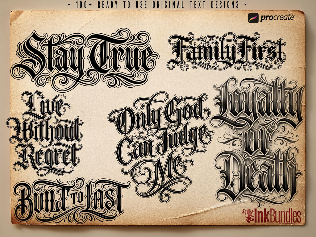 Neo-Traditional Lady Tattoo Design Kit: 2000+ Procreate Stamps, SVG & PNG Files