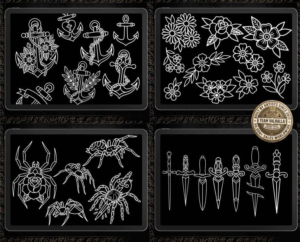 The Traditional Artist 2020–2024 – Procreate Tattoo Stamps