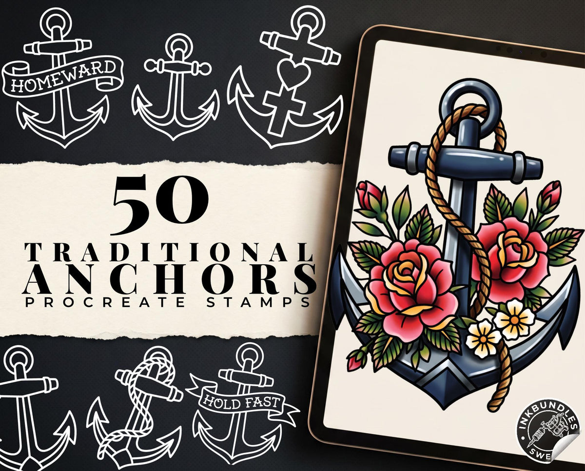 The Traditional Artist 2020–2024 – Procreate Tattoo Stamps