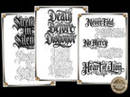 Custom Tattoo Lettering, Chicano black letter, Pdf digital download
