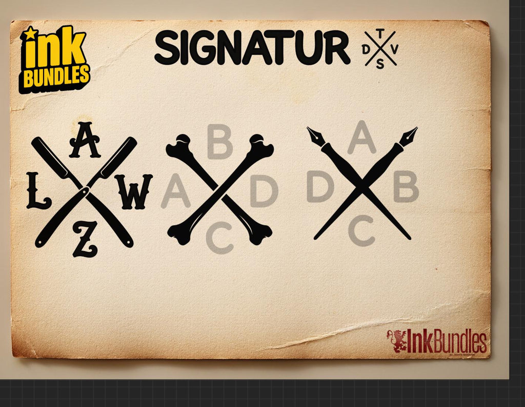Tattoo Lettering made easy. XL ~ Tattoo fonts X ~ over 500 stamps!