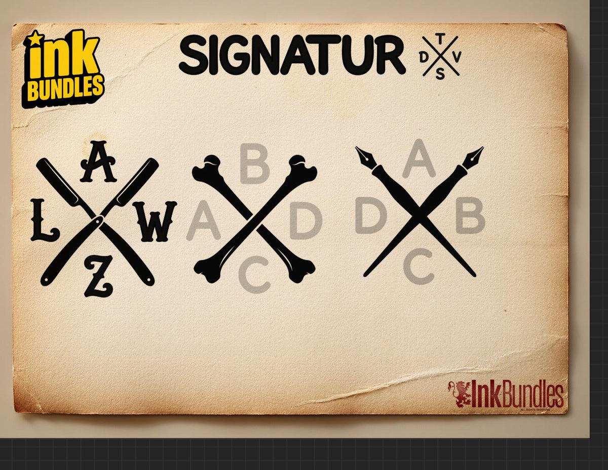 Tattoo Lettering made easy. XL ~ Tattoo fonts X ~ over 500 stamps!