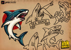Procreate Traditional Sharks, 40 Old school Stencils / References / Tattoo essentials