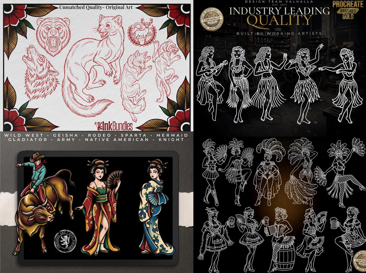 Procreate Traditional Mega Bundle, 1000+ Original Designs