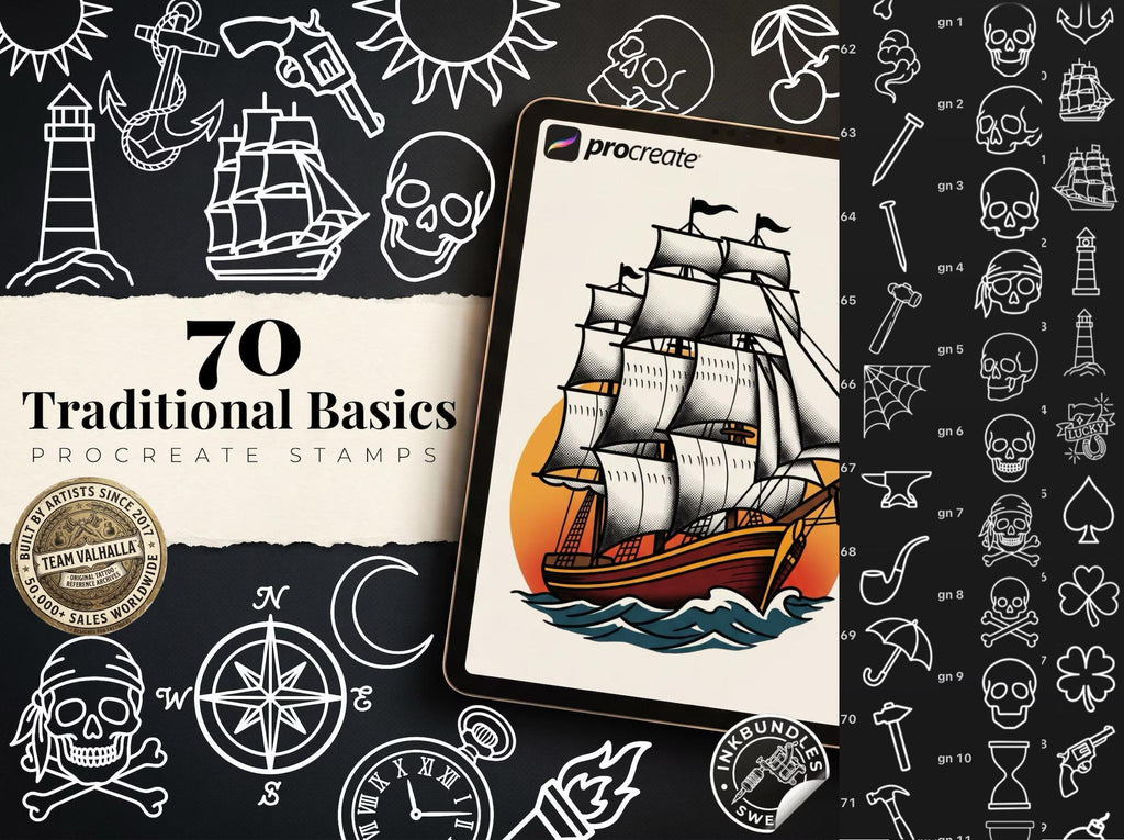 Procreate Traditional Mega Bundle, 1000+ Original Designs
