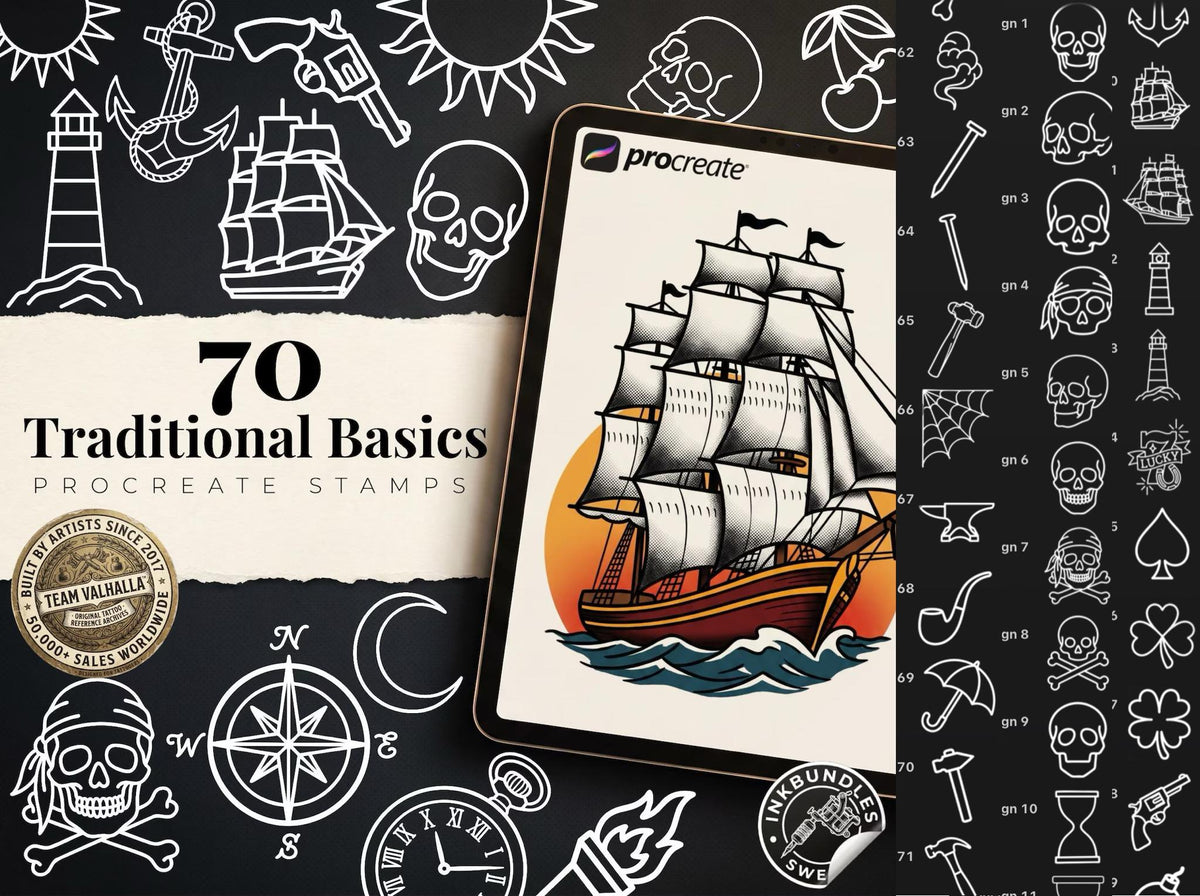 Procreate Traditional Mega Bundle, 1000+ Original Designs