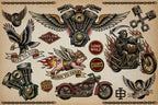 Traditional Biker Tattoo Stencils – Procreate Stamps