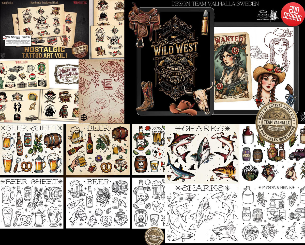 The Traditional Artist 2020–2024 – Procreate Tattoo Stamps