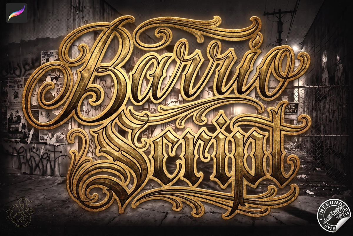 Barrio Script, Chicano text designs, Tattoo lettering Art