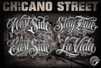Barrio Script, Chicano text designs, Tattoo lettering Art