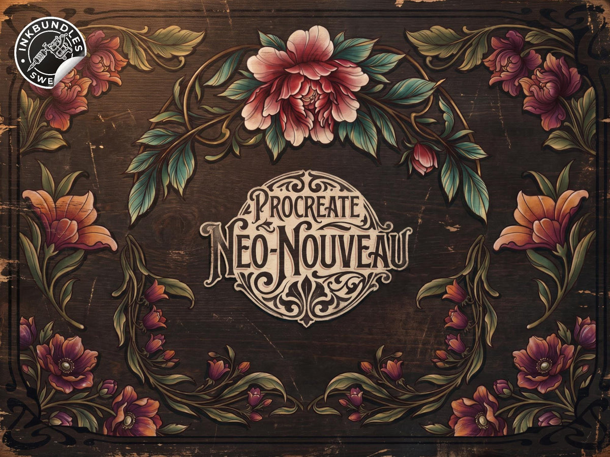 Neo-nouveau, Art Nouveau creative kit – 100 Procreate Stamps