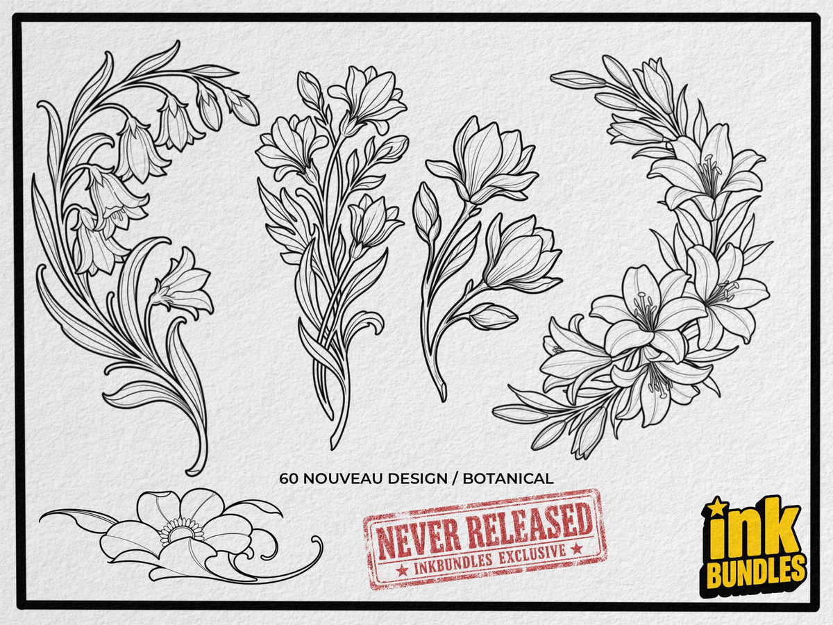Neo-nouveau, Art Nouveau creative kit – 100 Procreate Stamps