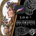 Ornament & Acanthus Tattoo Stencils – 500+ Procreate Stamps
