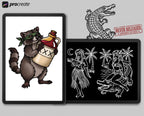 American Traditional Bayou Tattoos – Procreate Stamps, Old-School Stencils