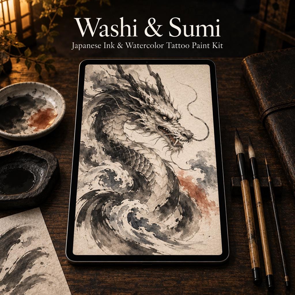 Japanese Calligraphy, custom made brushes for Procreate