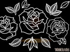 Traditional Roses Tattoo Stencils 100+ files: Procreate & PNG SVG EPS