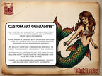Procreate, Mermaid Tattoo flash art , 32 Unique references for Procreate, Outlined tattoo stencil art