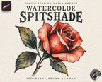 Tattoo Flash Brush Set: Watercolor, Spitshade, Ink, Paper Textures, digital download