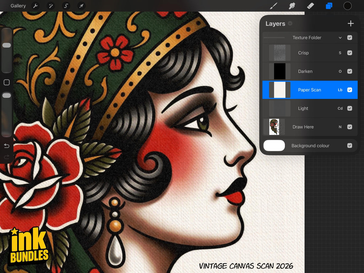 Tattoo Flash Brush Set: Watercolor, Spitshade, Ink, Paper Textures, digital download