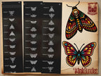 Procreate, Traditional Moths & Butterflies Tattoo flash art , 36 Unique references for Procreate, Outlined tattoo stencil art