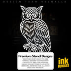 Procreate, Traditional Owls Tattoo flash art , 37 Unique references for Procreate, Outlined tattoo stencil art