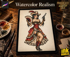 Tattoo Flash Brush Set: Watercolor, Spitshade, Ink, Paper Textures, digital download