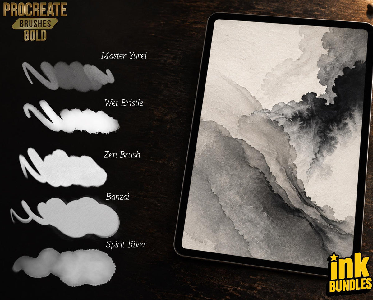 Japanese Calligraphy, custom made brushes for Procreate