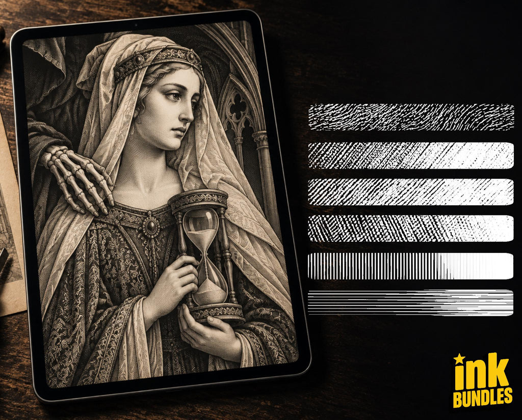 Procreate The Engrave Toolbox & Vintage Press, 500+ Original Procreate Brushes