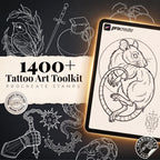 Procreate Tattoo Art Toolkit Bundle - 1,400+ Stamps & Brushes
