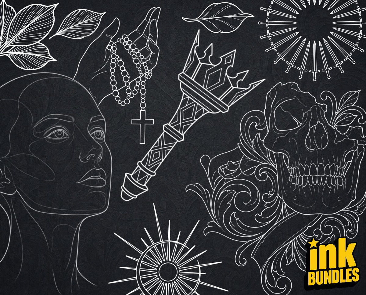 1700+ The Tattoo Art Toolkit 2.0 — Procreate Stencils & References | Neo‑Traditional Semi‑Real Assets