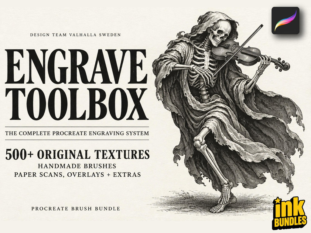 Procreate The Engrave Toolbox & Vintage Press, 500+ Original Procreate Brushes