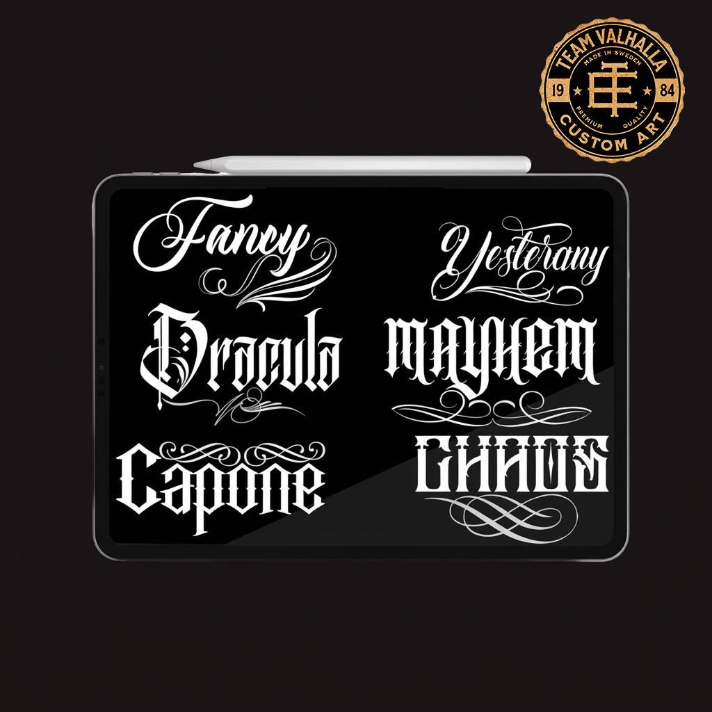 Custom Tattoo Lettering Vol.2 – Procreate Lettering Kit