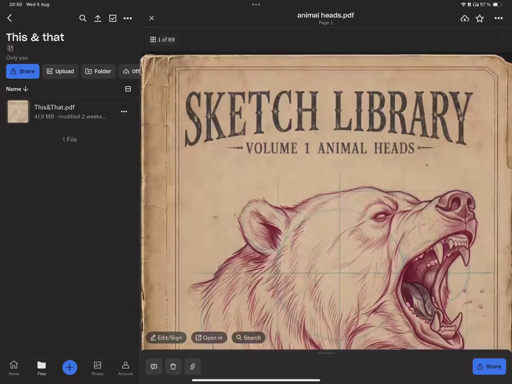 Sketch Library Animal Heads, 69 pages Animal portrait sketchbook