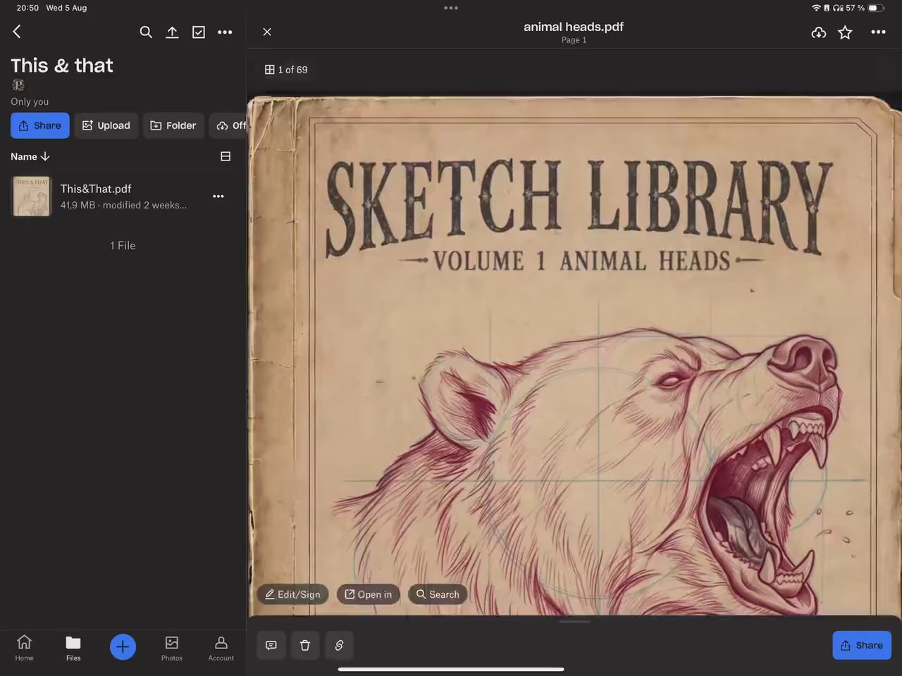 Sketch Library Animal Heads, 69 pages Animal portrait sketchbook
