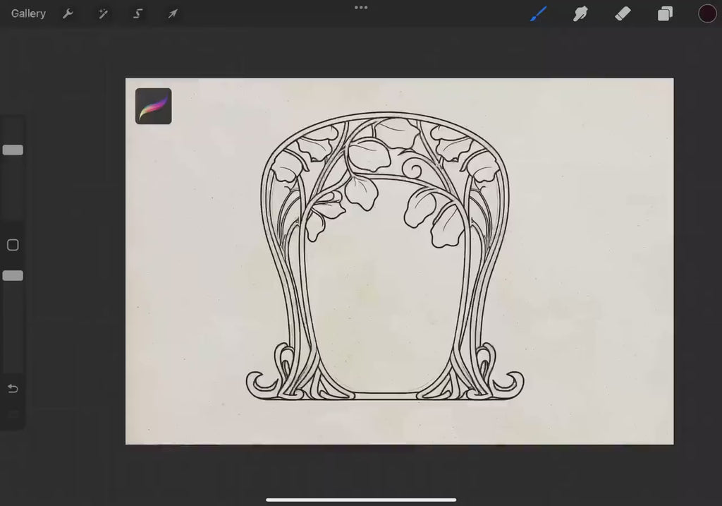 Art nouveau reference mega bundle, Procreate stamps and extras