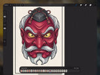 Hannya & Japanese Mask Tattoo Stencils Bundle - 112+ Procreate Stamps