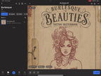 Burlesque Beauties Lady Portrait Sketchbook – 49 Pages PDF